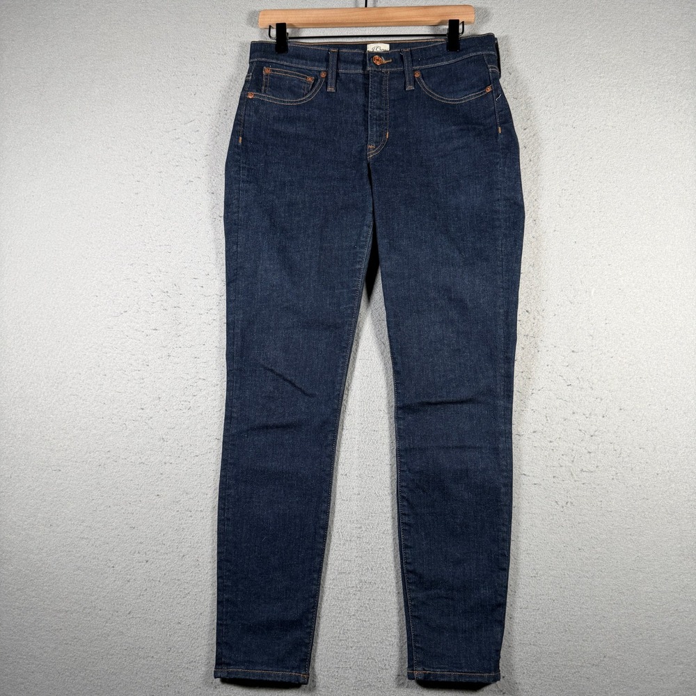 J.Crew 9" Toothpick Skinny Jeans Dark Wash High Rise H1879‎ Womens 29 Comfort